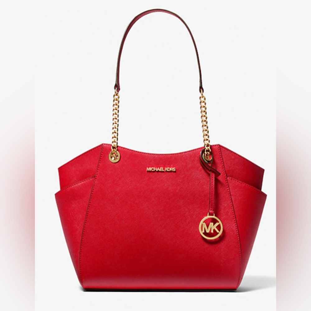 MICHAEL Michael Kors Jet Set Large Saffiano Leather Shoulder Bag NWT - Picture 1 of 11